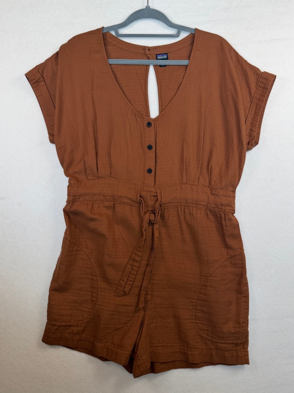 Patagonia Rust Brown Short Sleeve Romper